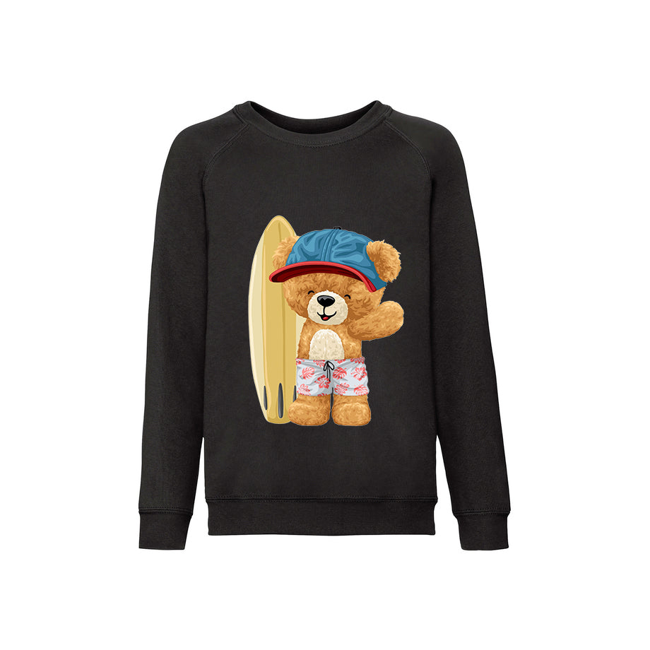 Eco-Friendly Surfing Bear Kids Sweater