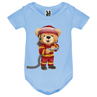 Eco-Friendly Firefighter Bear Baby Bodysuit