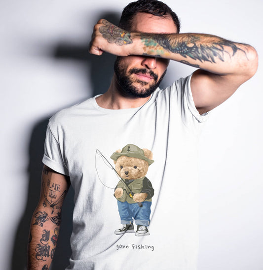 Eco-Friendly Fishing Bear T-shirt