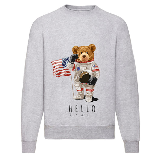 Eco-Friendly Hello Space Bear Pullover