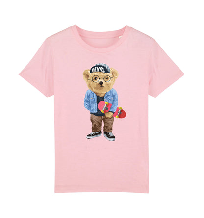 Eco-Friendly Skateboard Bear Kids T-shirt