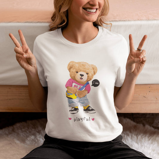 Eco-Friendly Playful Bear T-shirt