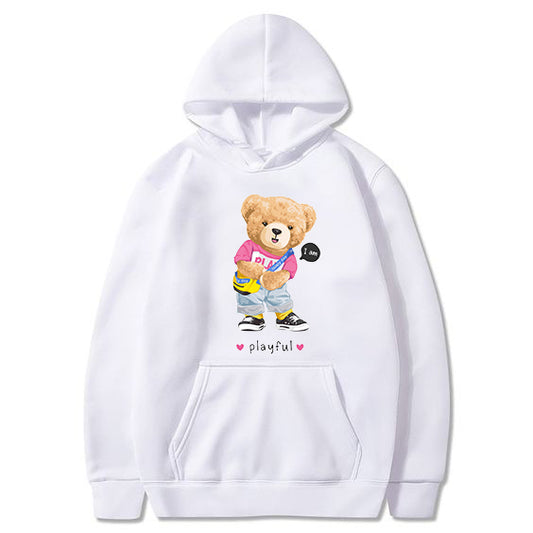 Eco-Friendly Playful Bear Hoodie