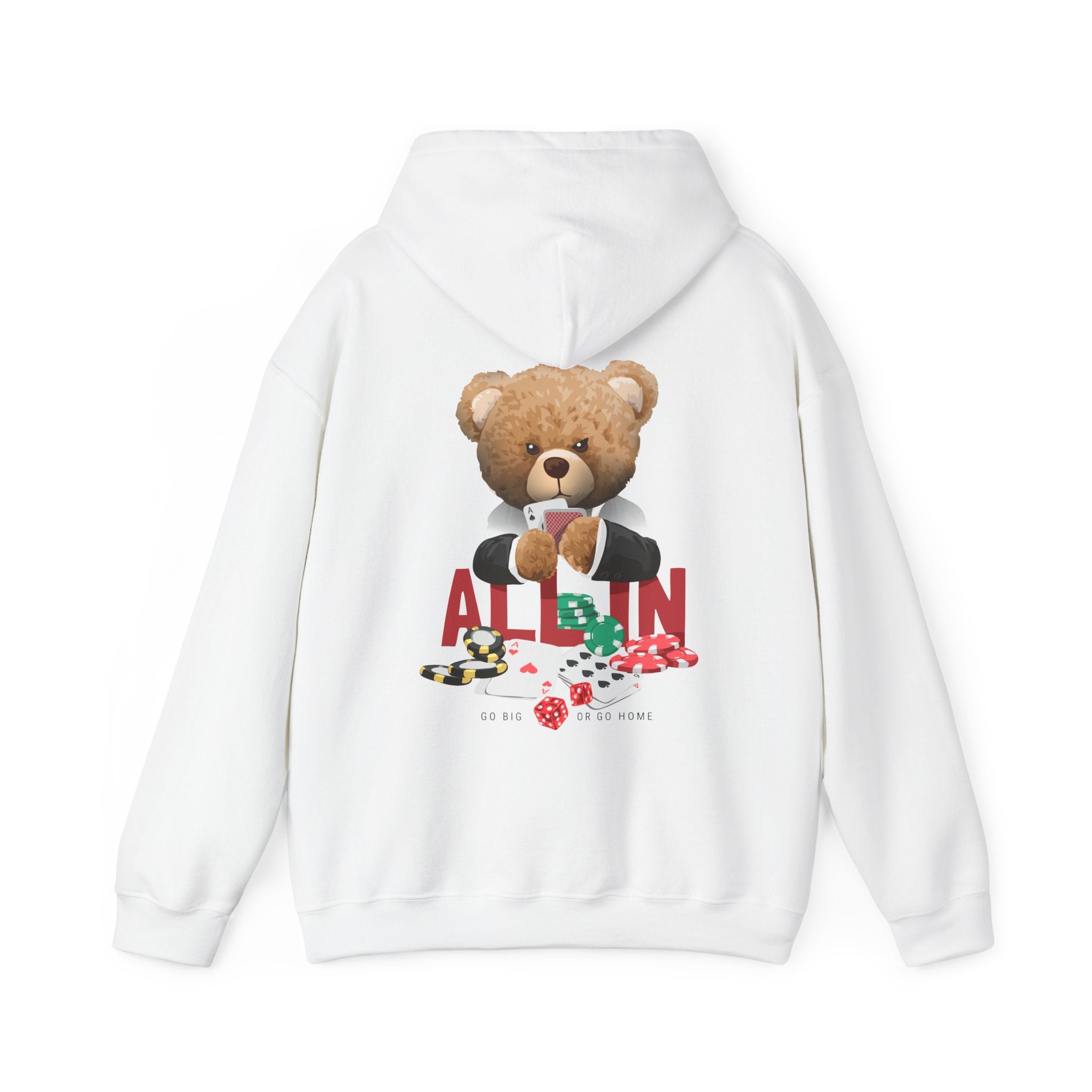 Organic Poker Bear Backprint Hoodie