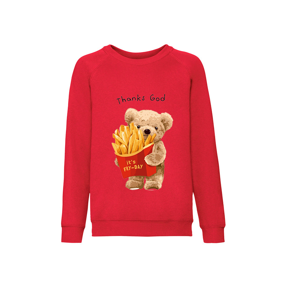 Eco-Friendly French Fries Bear Kids Sweater