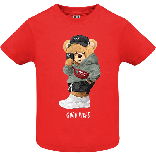 Eco-Friendly Good Vibes Bear Baby T-shirt