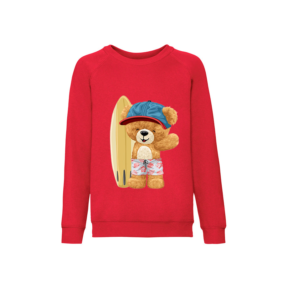 Eco-Friendly Surfing Bear Kids Sweater