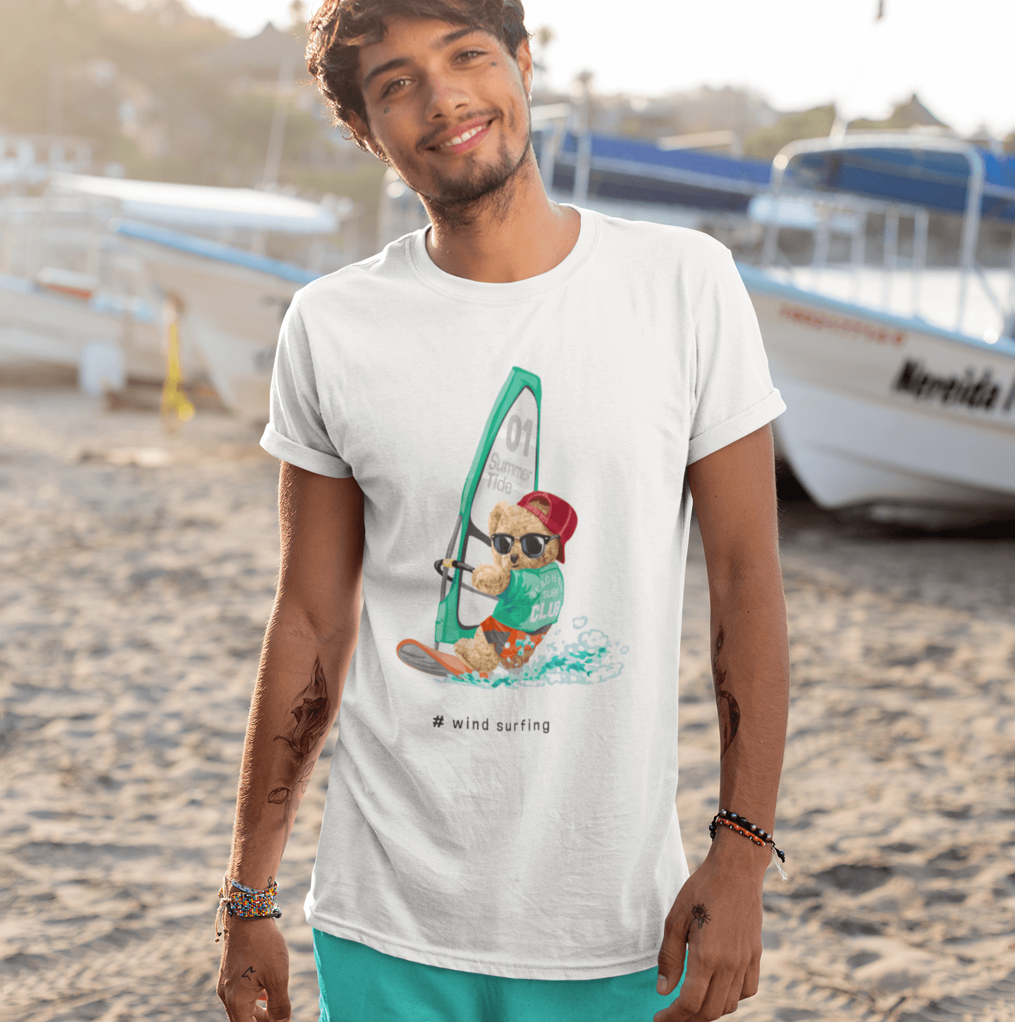 Eco-Friendly Sailing Bear T-shirt