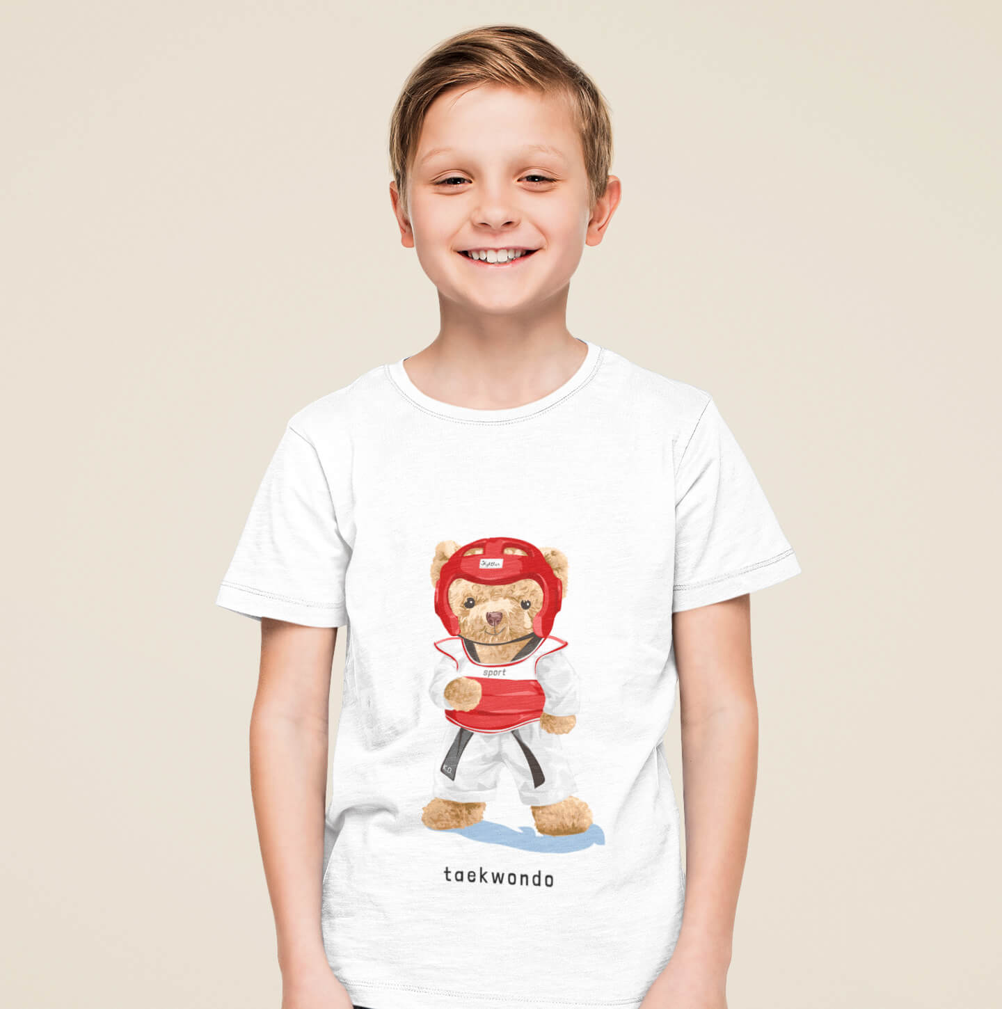 Eco-Friendly Taekwando Bear Kids T-shirt