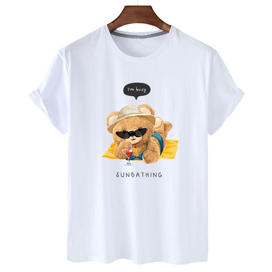 Eco-Friendly Sunbathing Bear T-shirt