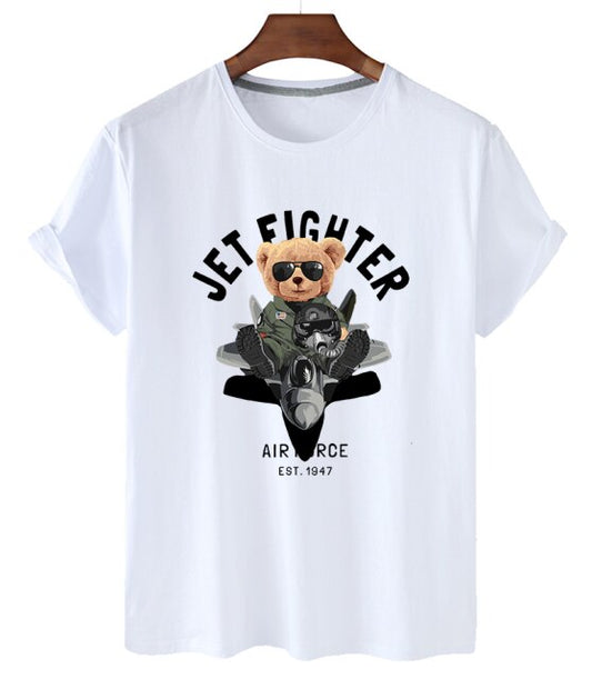 Eco-Friendly Jet Fighter Bear T-shirt