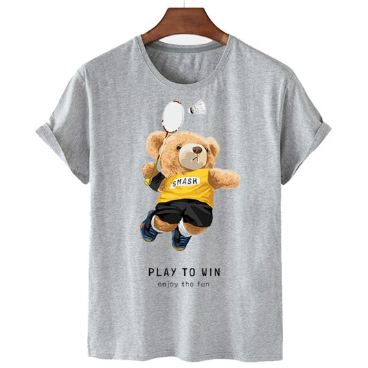 Eco-Friendly Badminton Bear T-shirt