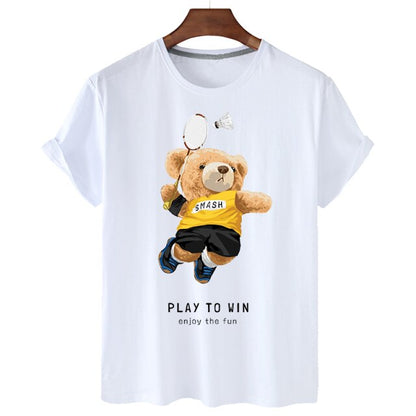 Eco-Friendly Badminton Bear T-shirt