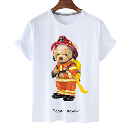 Eco-Friendly Firefighter Bear T-shirt