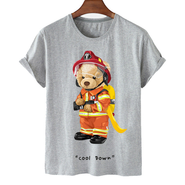 Eco-Friendly Firefighter Bear T-shirt